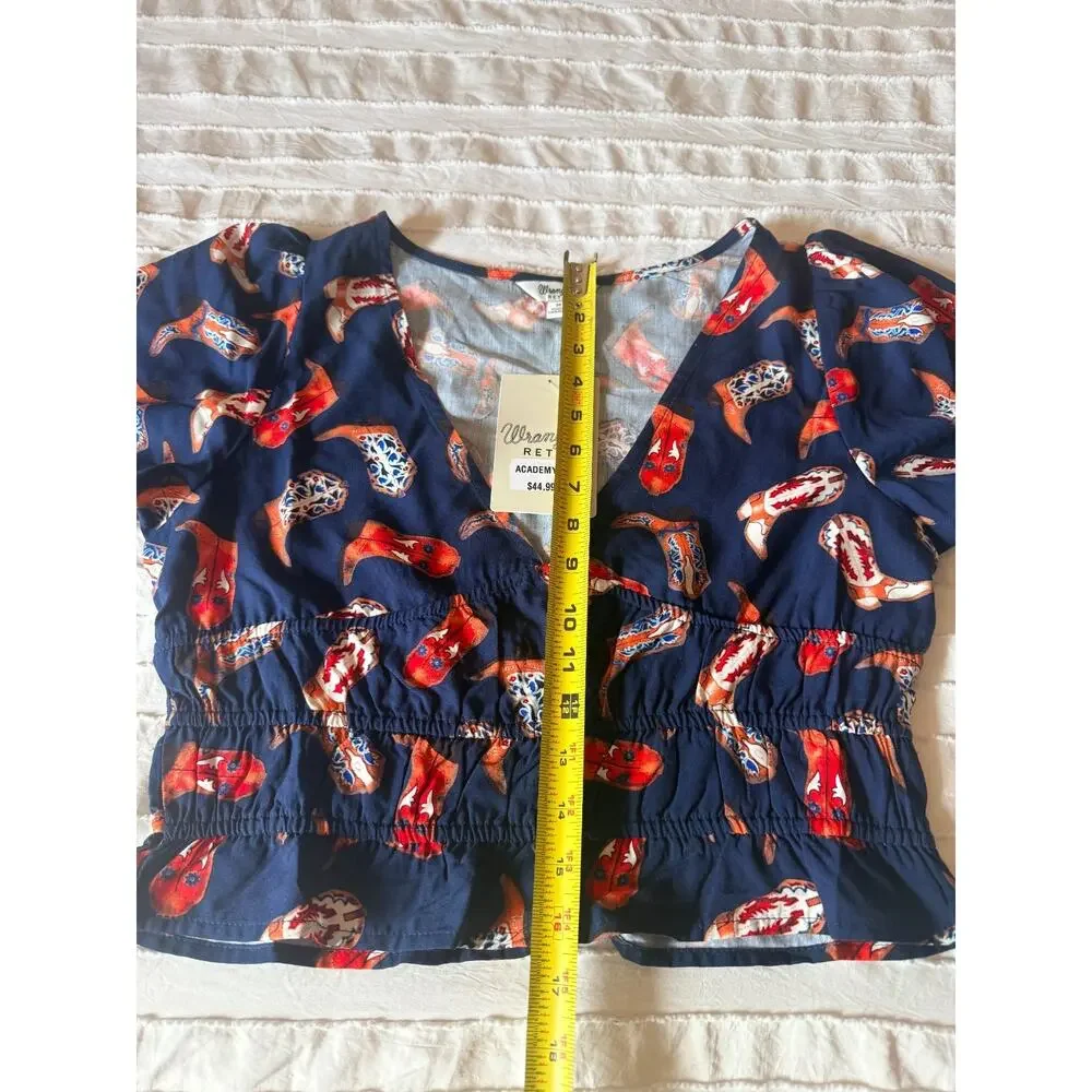 Wrangler Retro Womens Cowboy Boot Print 2 Piece Crop Top(M) Maxi Skirt(S)